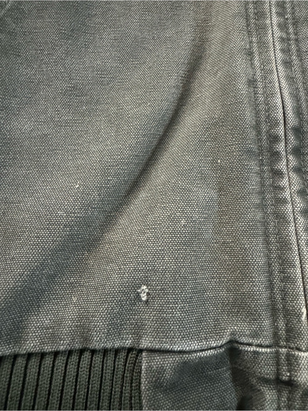 Carhartt Men's Hooded Work Jacket in Dark Green with Brown Patch - Picture 3 of 5